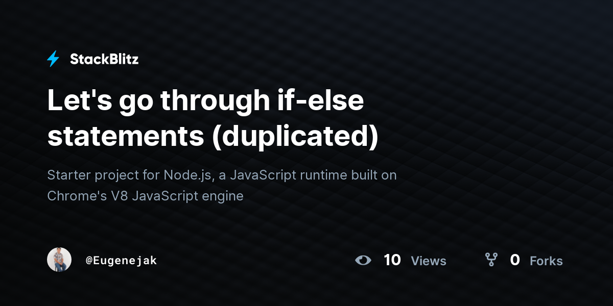 Let's go through if-else statements (duplicated) - StackBlitz