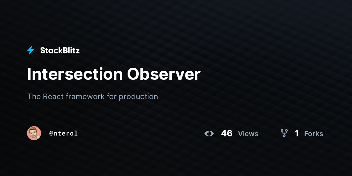 Intersection Observer - StackBlitz
