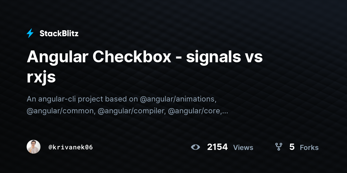 Angular Checkbox - signals vs rxjs - StackBlitz