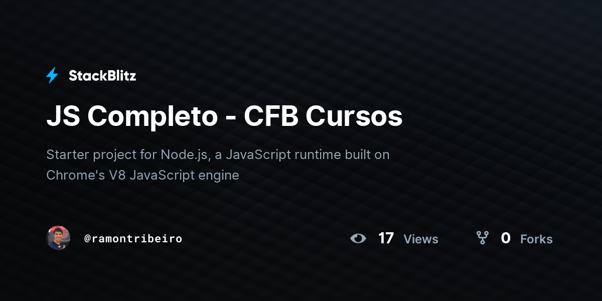 JS Completo - CFB Cursos - StackBlitz