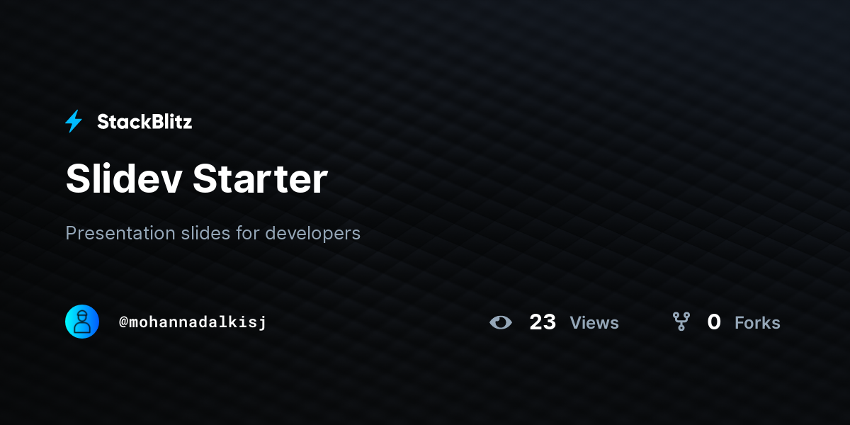 Slidev Starter - StackBlitz