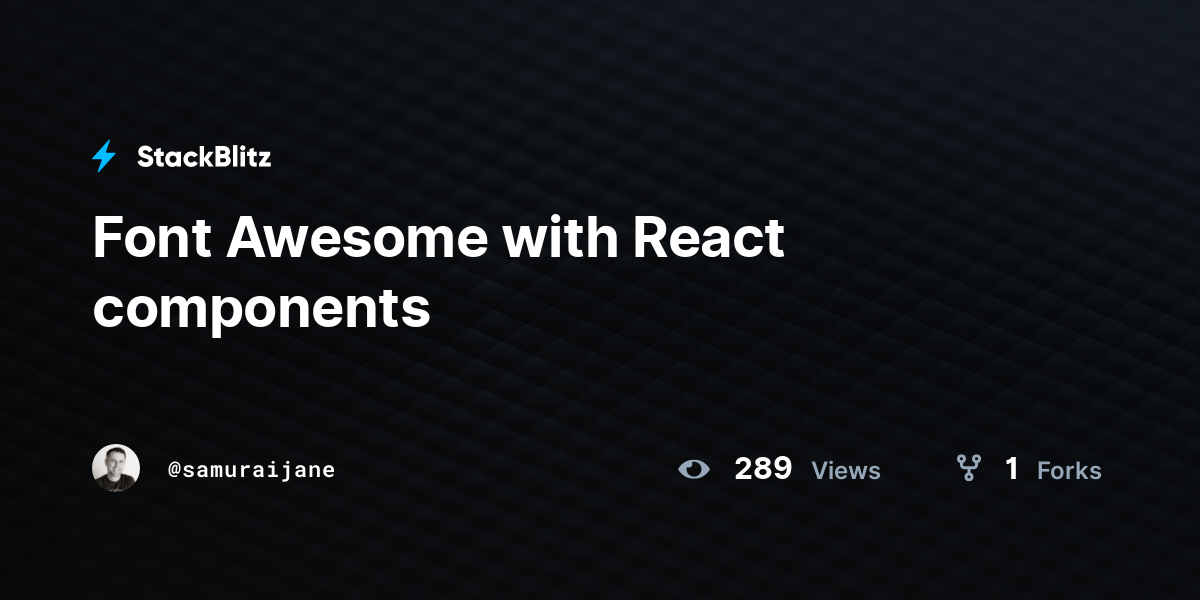 Font Awesome with React components - StackBlitz