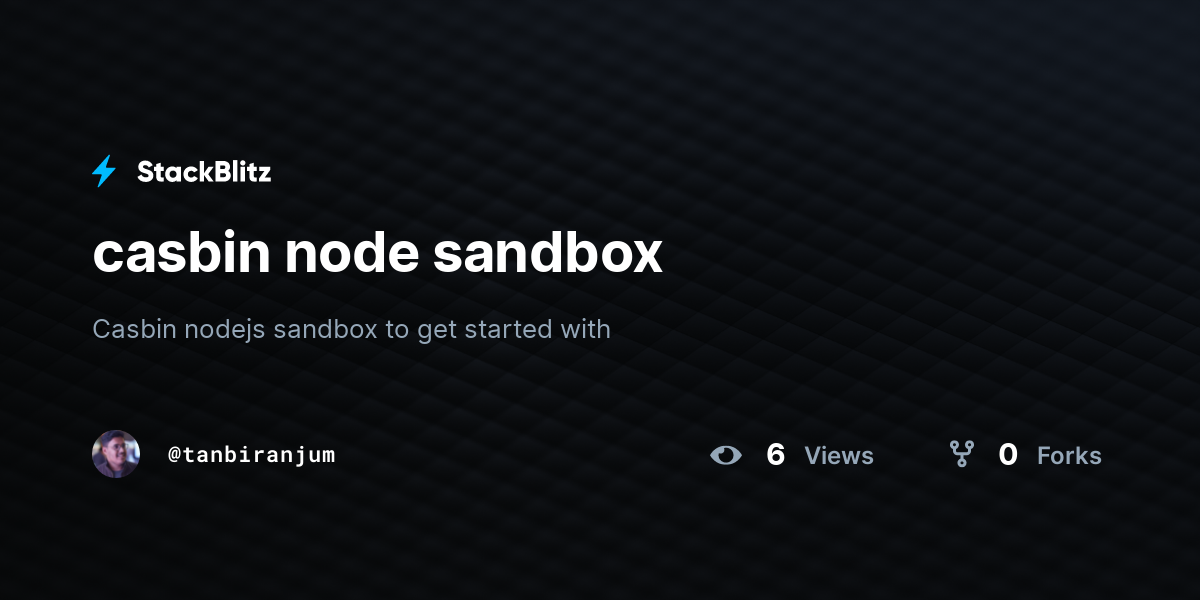 casbin node sandbox - StackBlitz