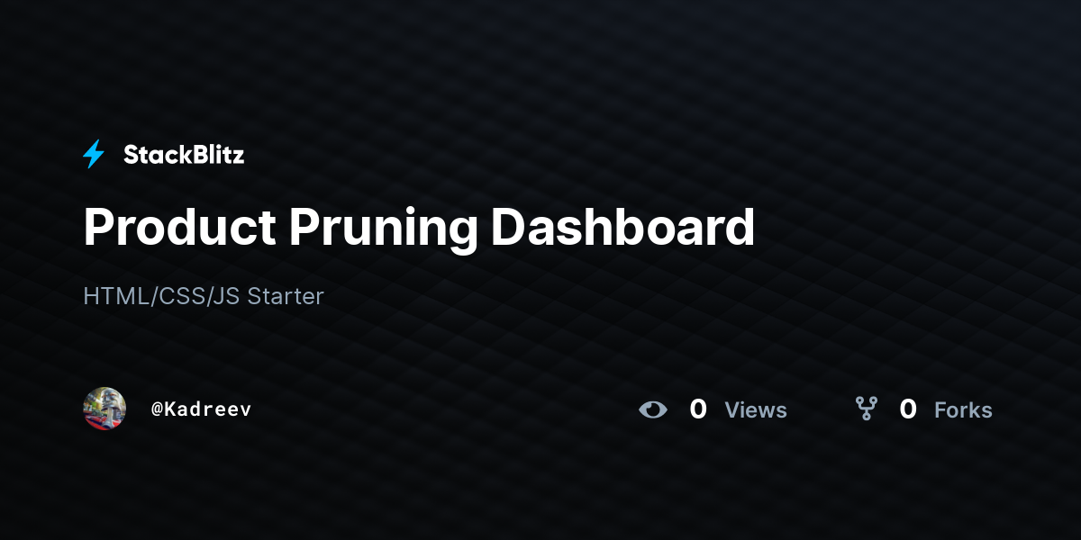 Product Pruning Dashboard - StackBlitz