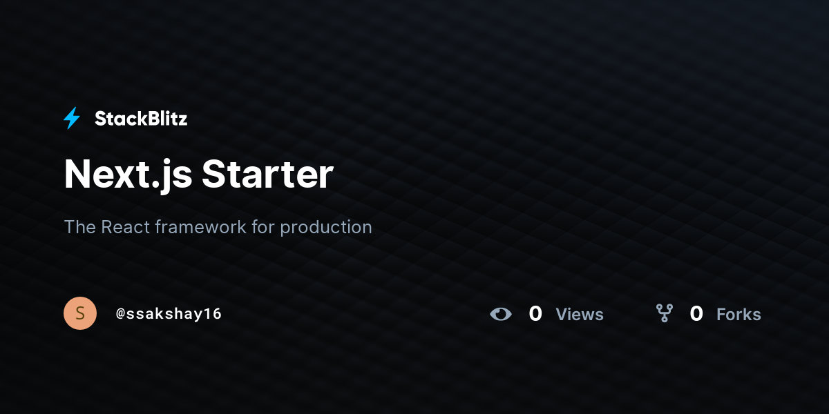 Next.js Starter - StackBlitz