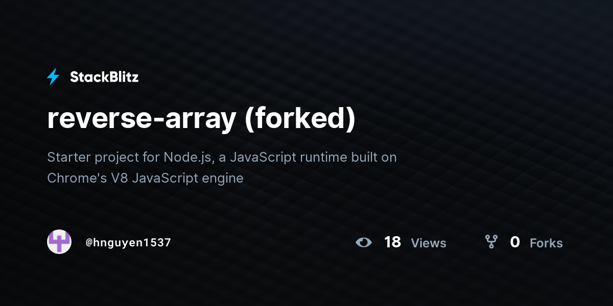 reverse-array (forked) - StackBlitz