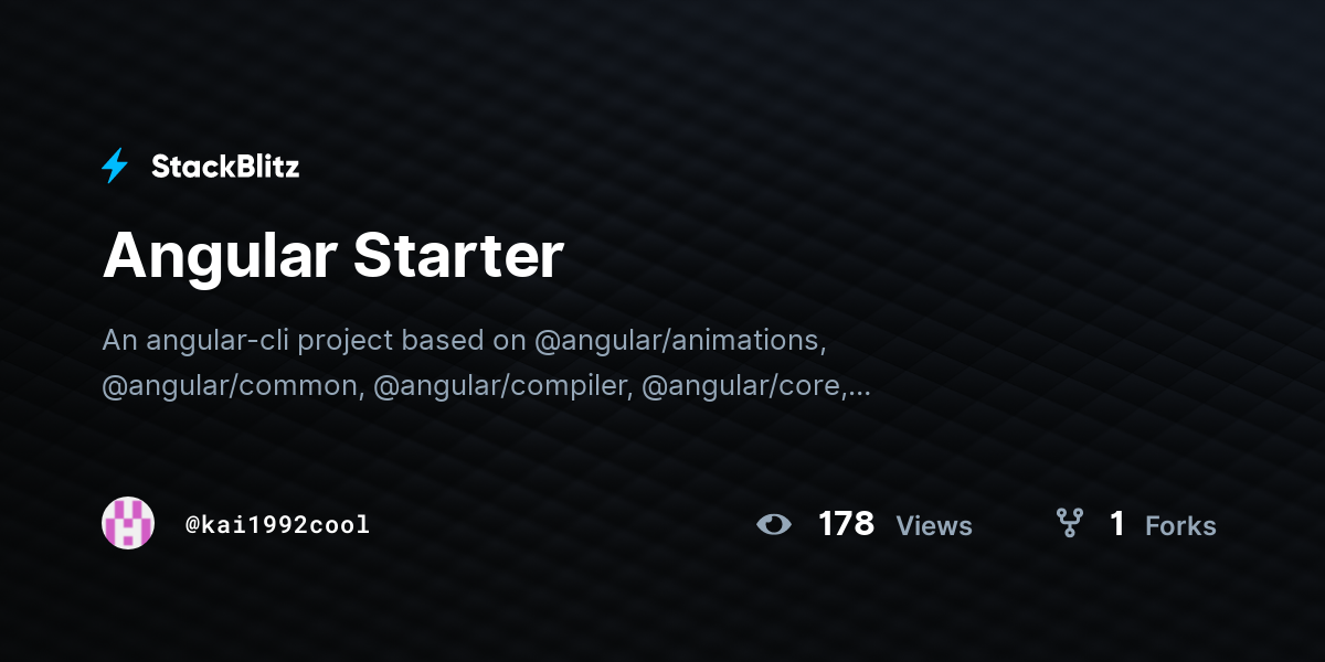 Angular Starter - StackBlitz