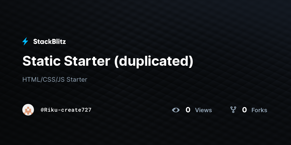 Static Starter (duplicated) - StackBlitz