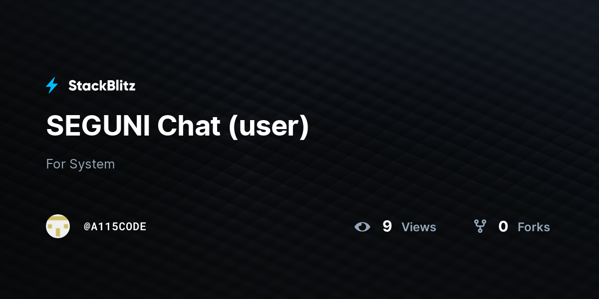 SEGUNI Chat (user) - StackBlitz