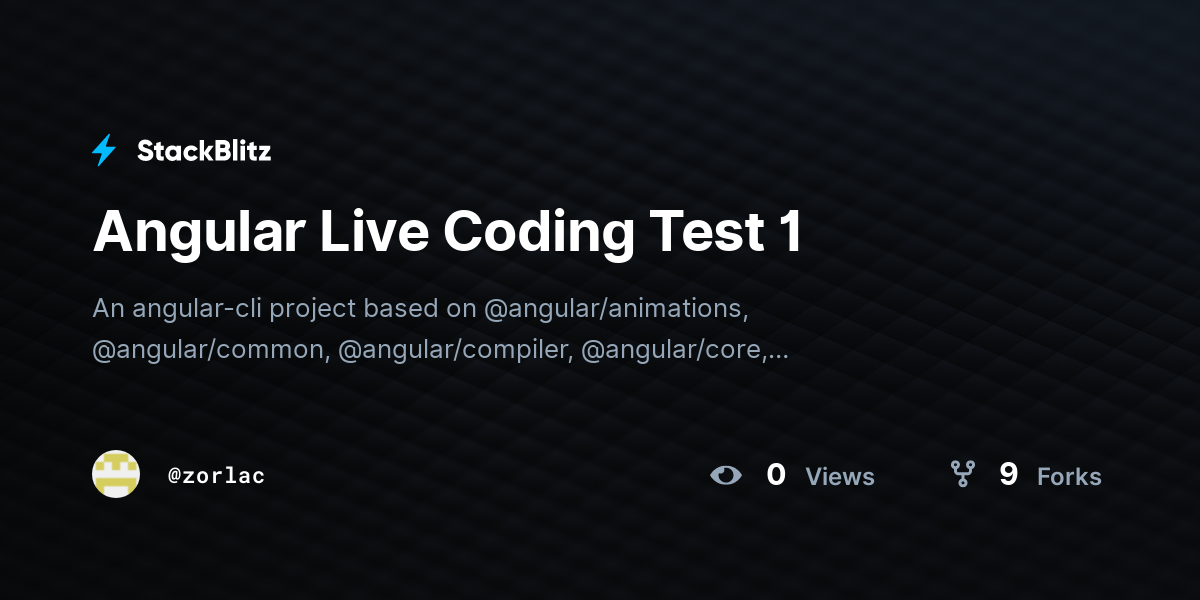 Angular Live Coding Test 1 - StackBlitz