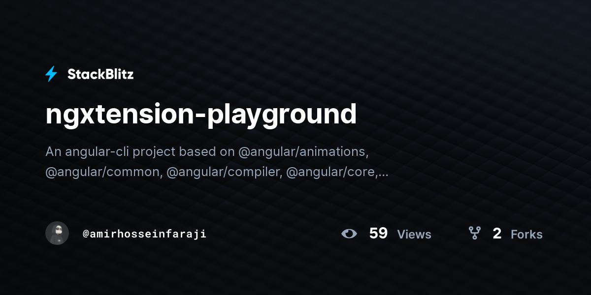 ngxtension-playground - StackBlitz