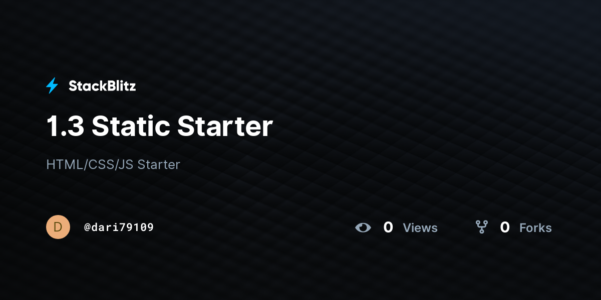 1.3 Static Starter - StackBlitz