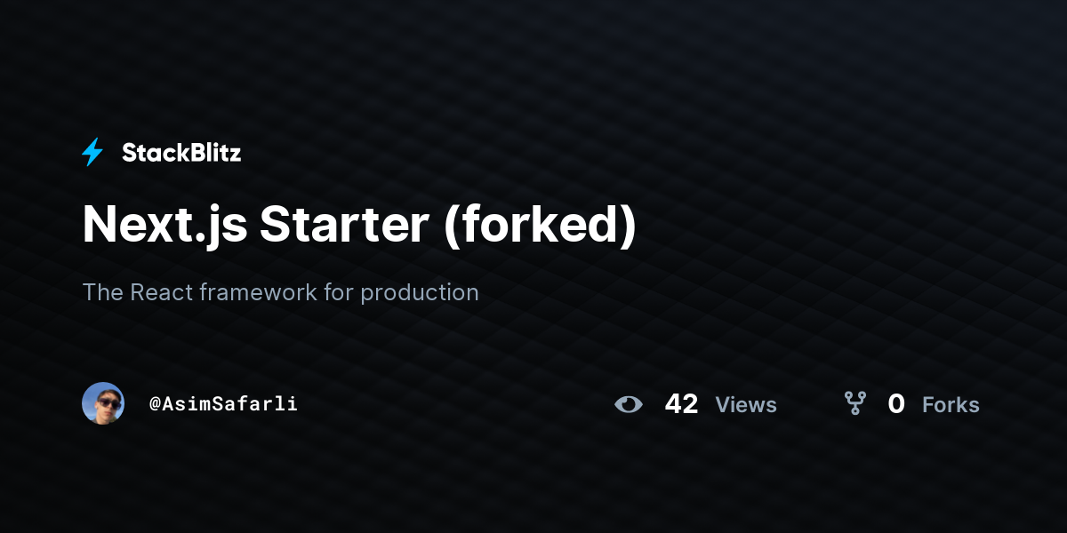 Next.js Starter (forked) - StackBlitz