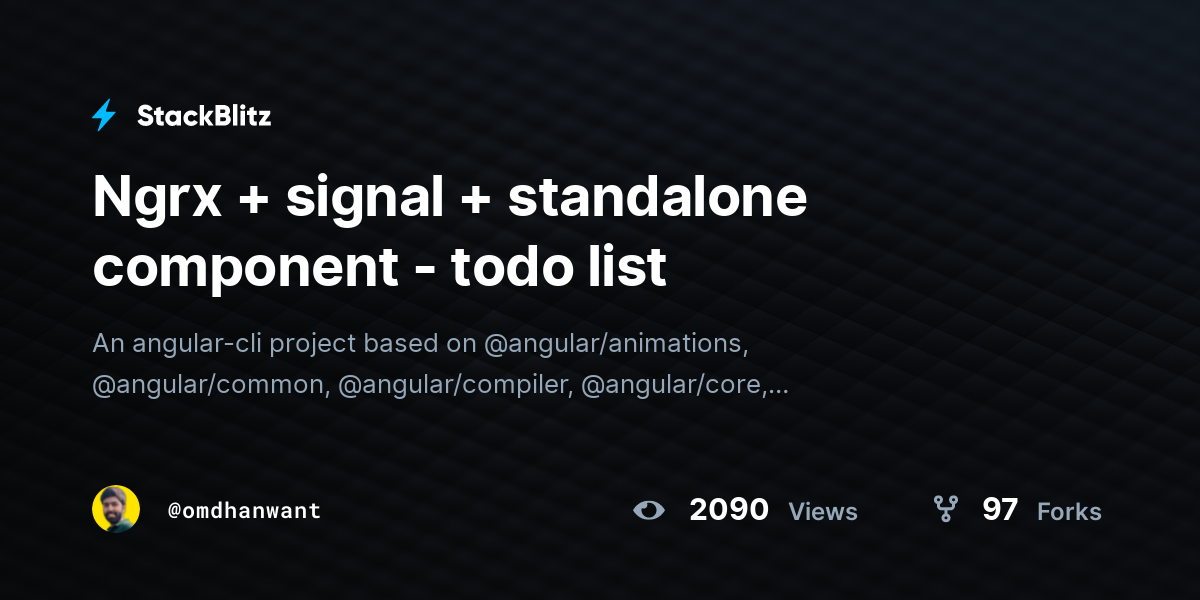 Ngrx + signal + standalone component - todo list - StackBlitz