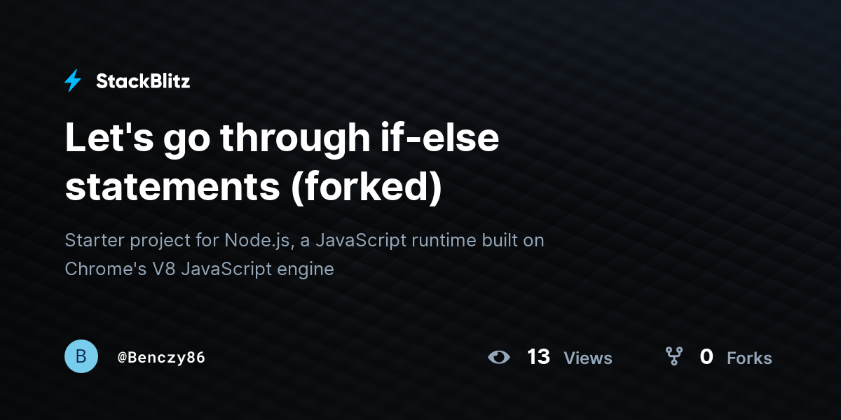 Let's go through if-else statements (forked) - StackBlitz