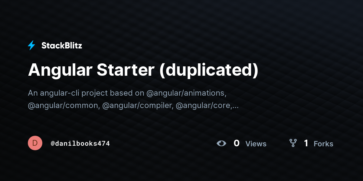 Angular Starter (duplicated) - StackBlitz