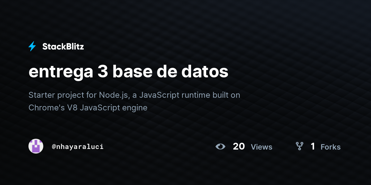 entrega 3 base de datos - StackBlitz