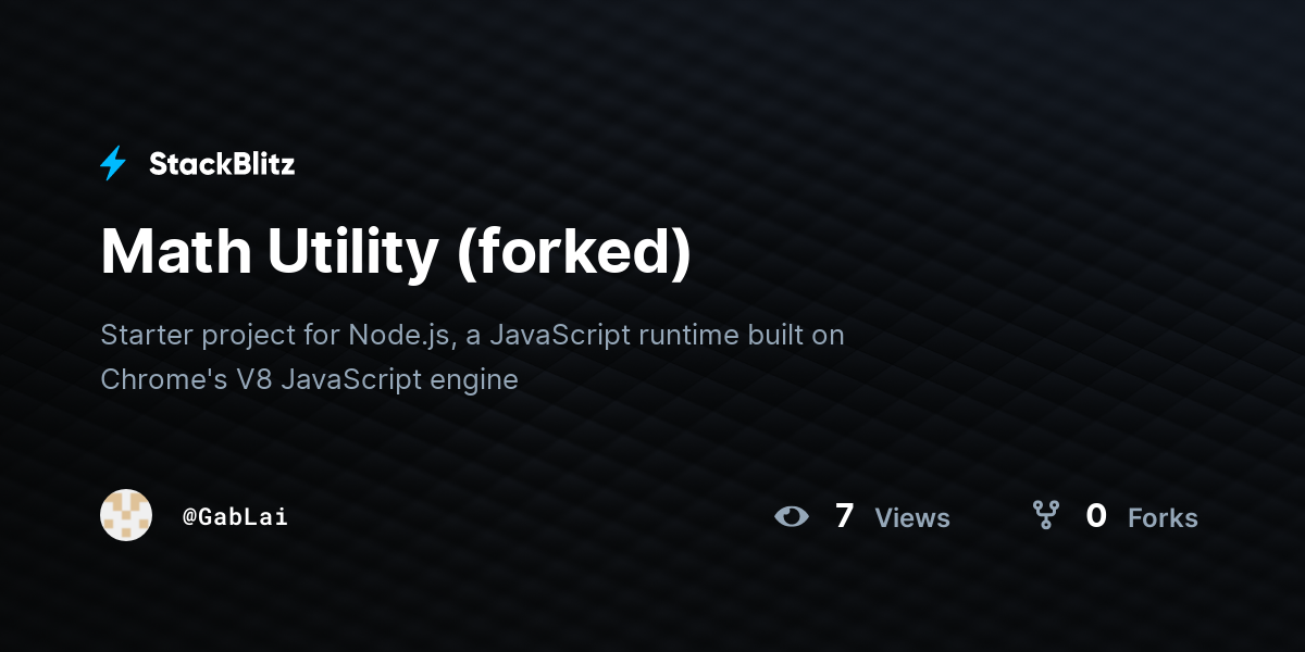 Math Utility (forked) - StackBlitz