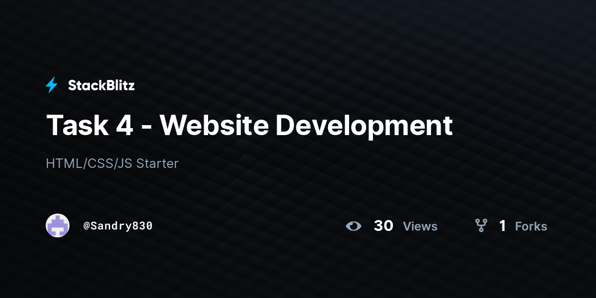 Task 4 - Website Development - StackBlitz