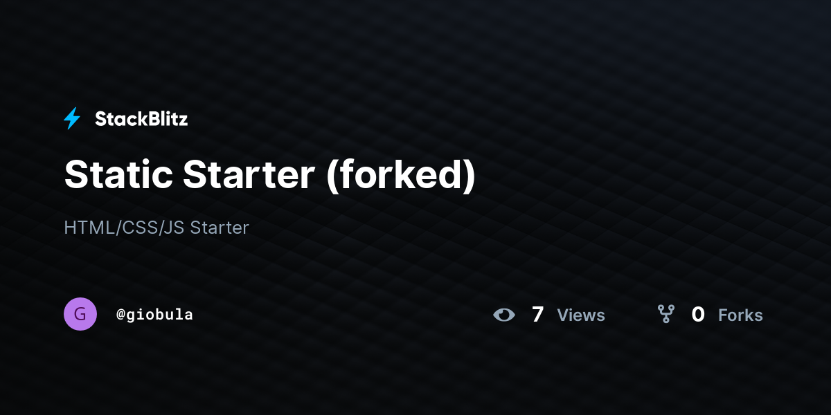 Static Starter (forked) - StackBlitz
