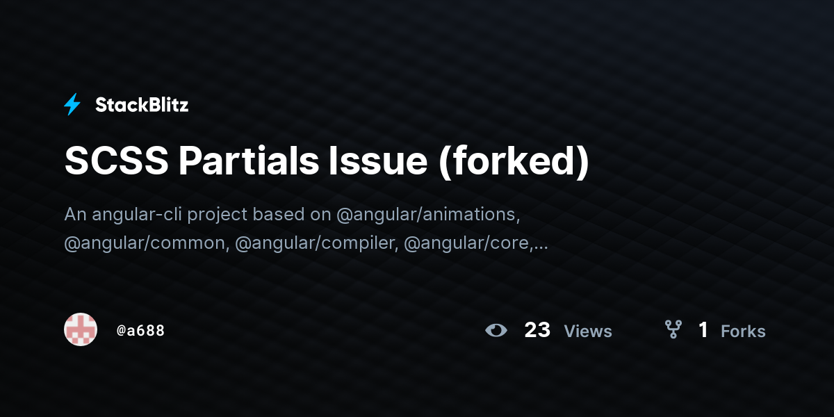 SCSS Partials Issue (forked) - StackBlitz