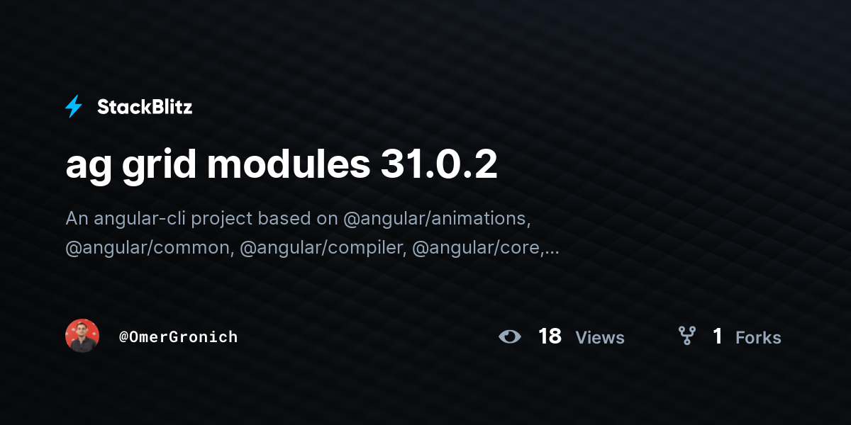ag grid modules 31.0.2 - StackBlitz