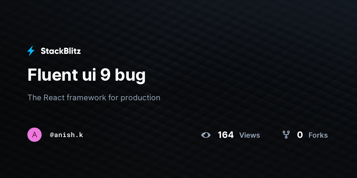 Fluent ui 9 bug - StackBlitz