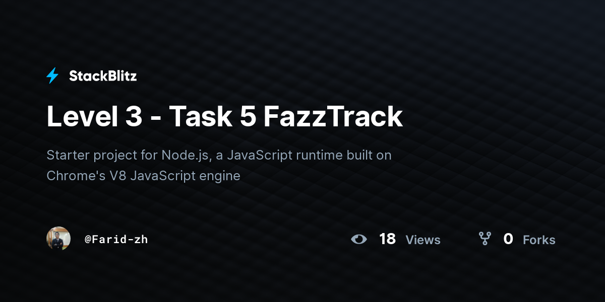 Level 3 - Task 5 FazzTrack - StackBlitz