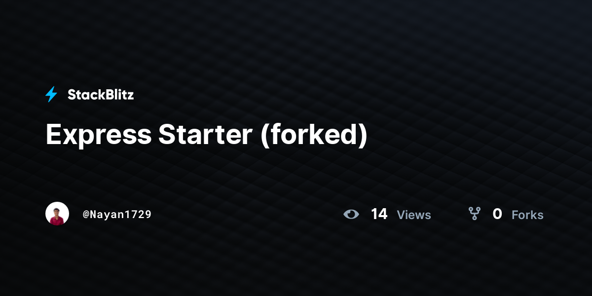 Express Starter (forked) - StackBlitz