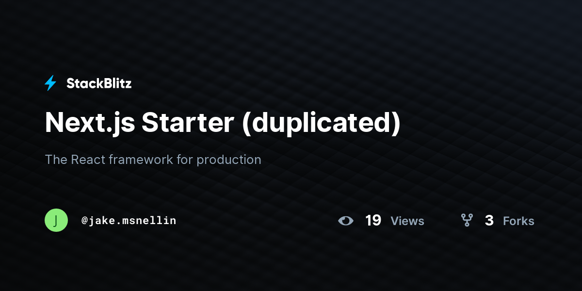 Next.js Starter (duplicated) - StackBlitz