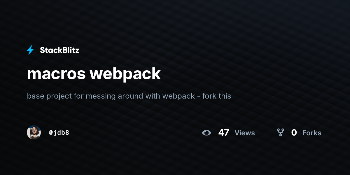 macros webpack - StackBlitz