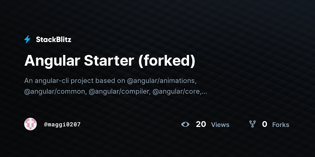 Angular Starter (forked) - StackBlitz