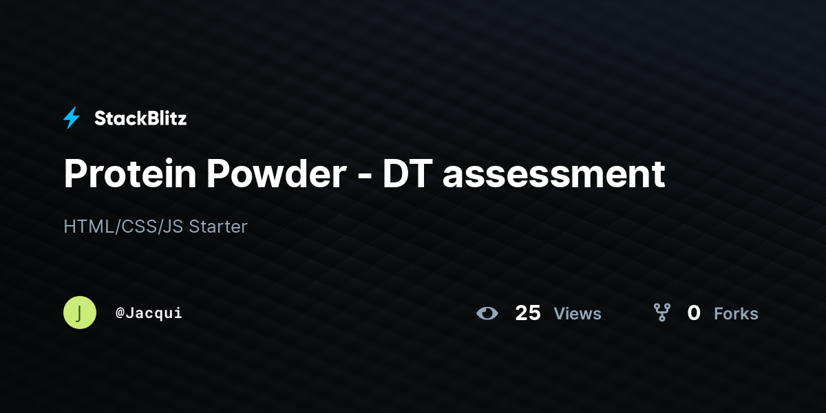 Protein Powder - DT assessment - StackBlitz