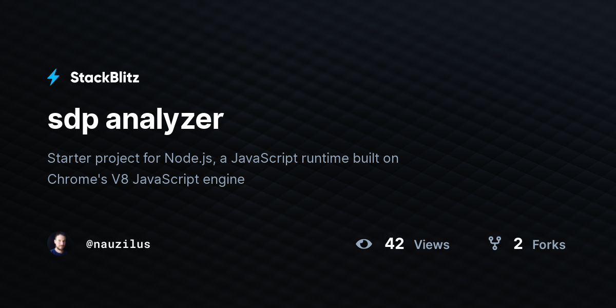 sdp analyzer - StackBlitz