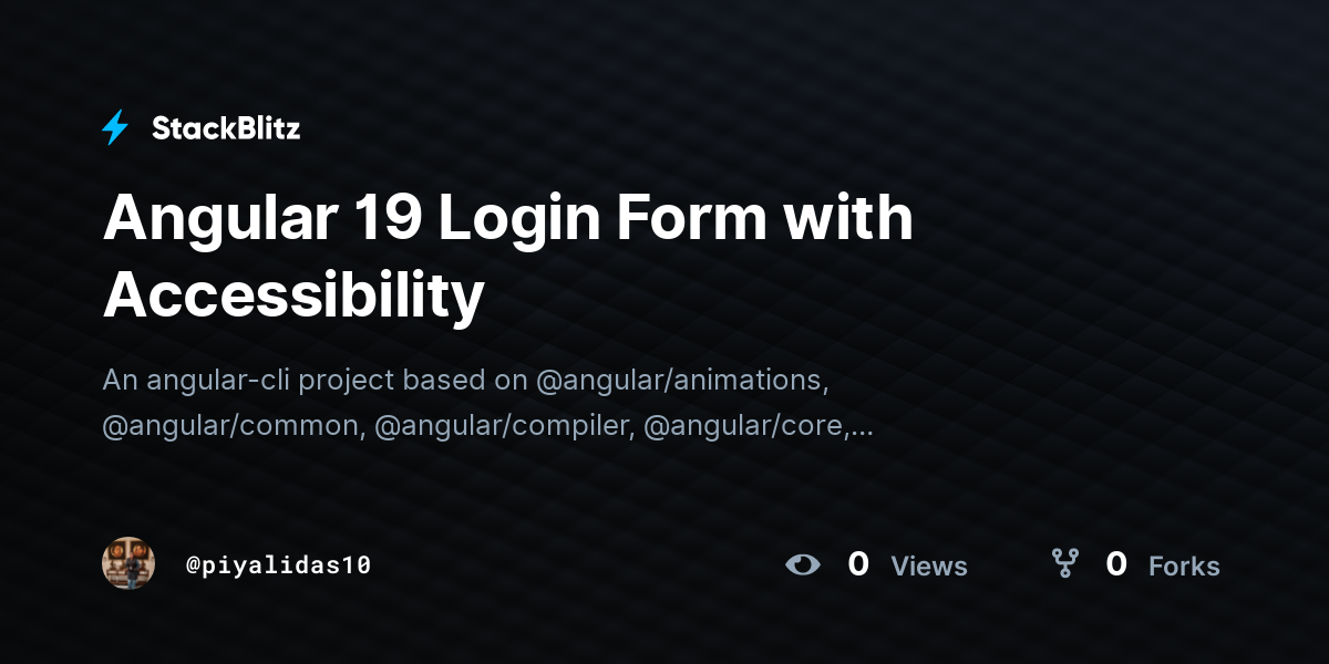 Angular 19 Login Form with Accessibility - StackBlitz