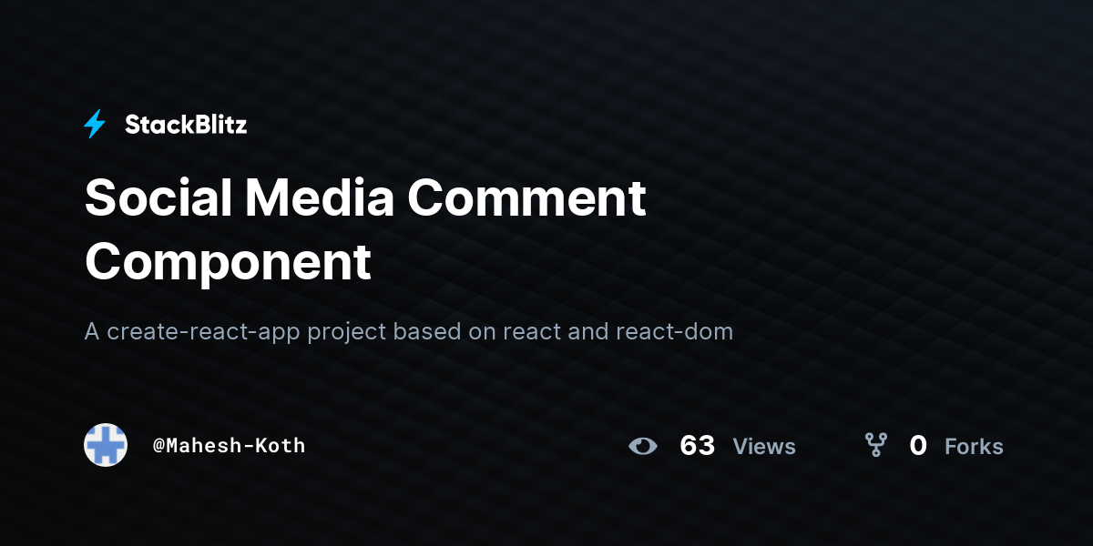Social Media Comment Component - StackBlitz