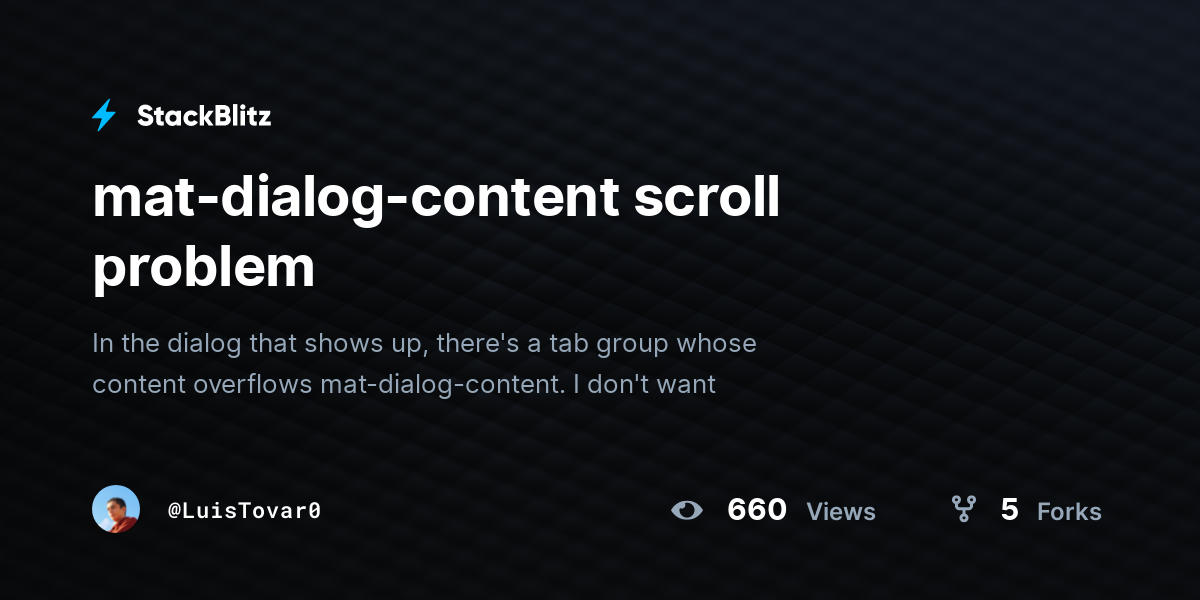 mat-dialog-content scroll problem - StackBlitz