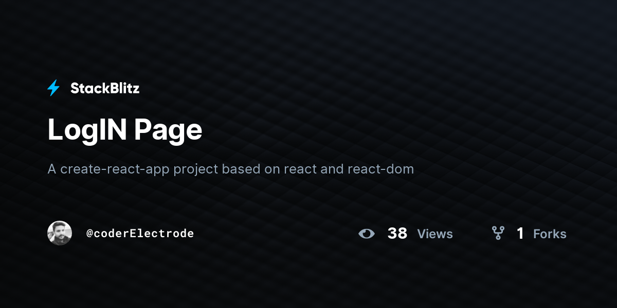 LogIN Page - StackBlitz
