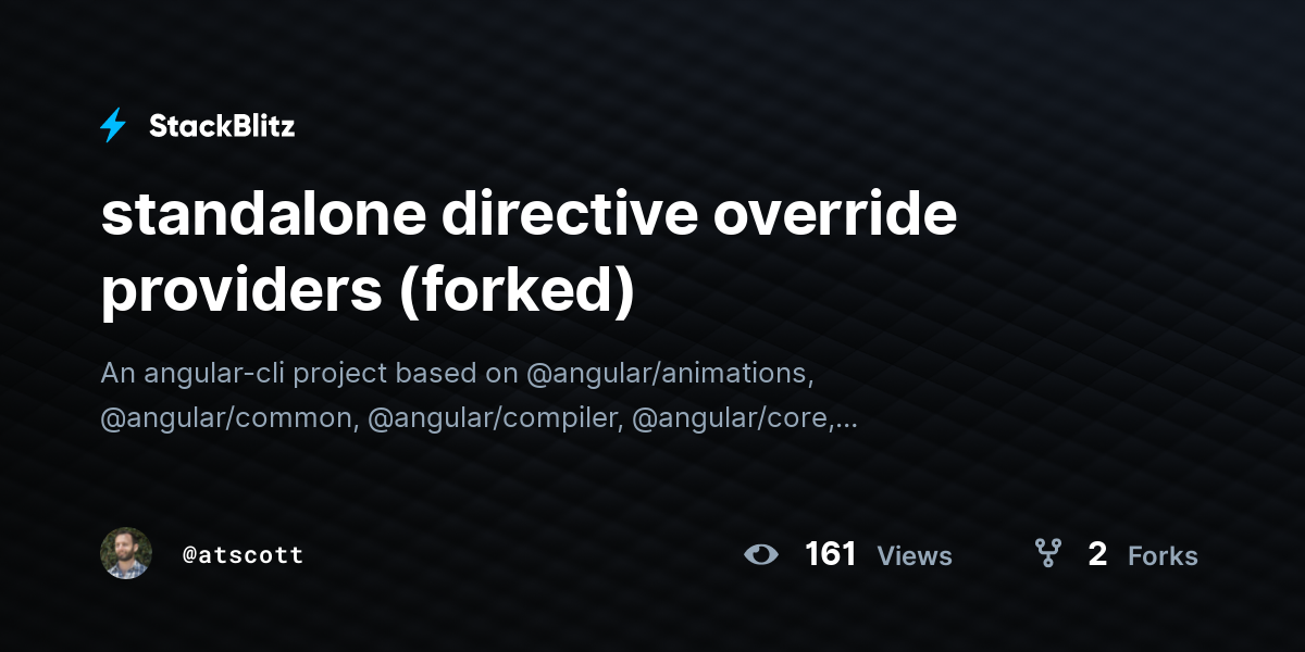 standalone directive override providers (forked) - StackBlitz