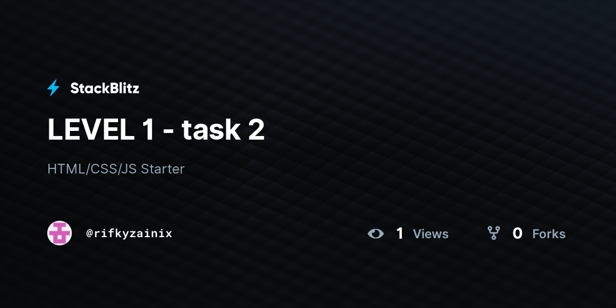 LEVEL 1 - task 2 - StackBlitz