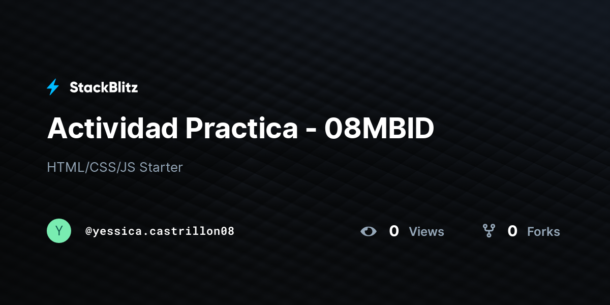 Actividad Practica - 08MBID - StackBlitz