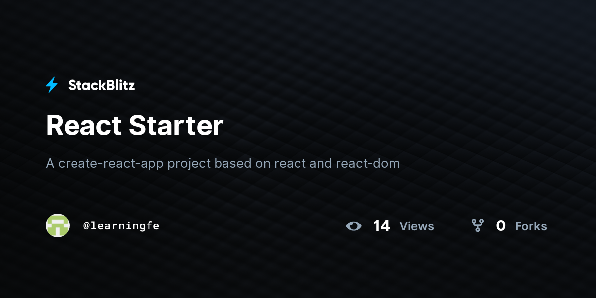 React Starter - StackBlitz