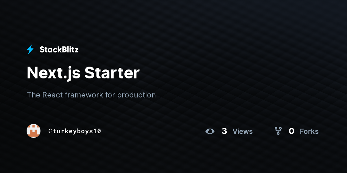 Next.js Starter - StackBlitz