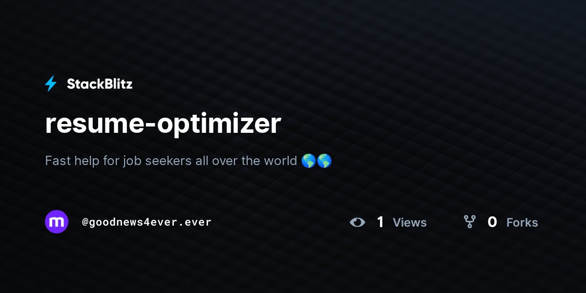 resume-optimizer - StackBlitz