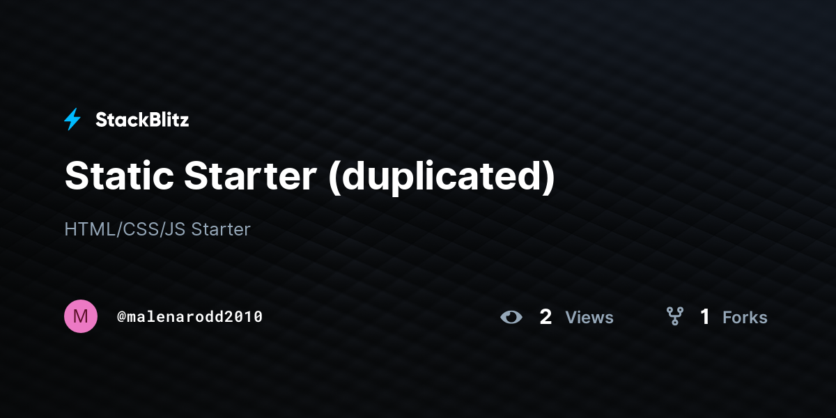 Static Starter (duplicated) - StackBlitz