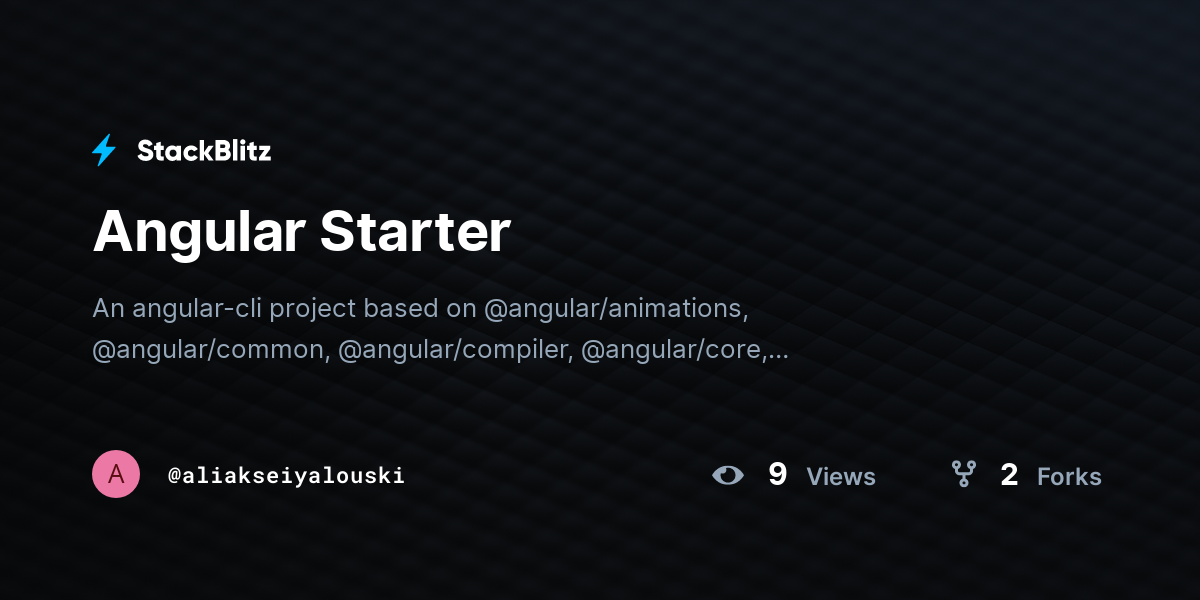 Angular Starter - StackBlitz