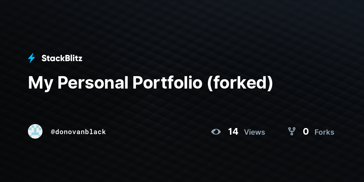 My Personal Portfolio (forked) - StackBlitz