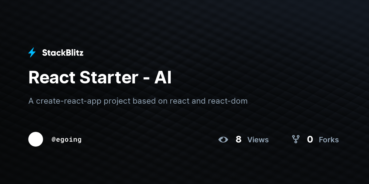 React Starter - AI - StackBlitz