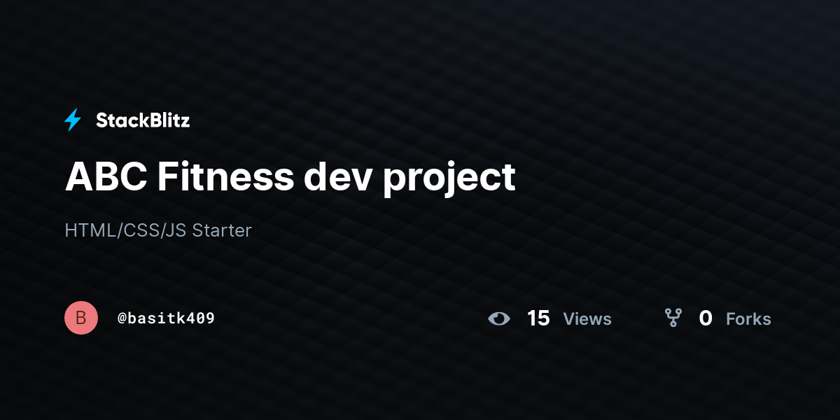 ABC Fitness dev project - StackBlitz