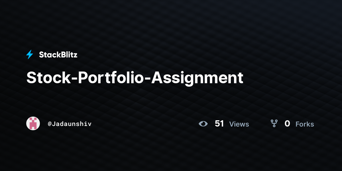 Stock-Portfolio-Assignment - StackBlitz